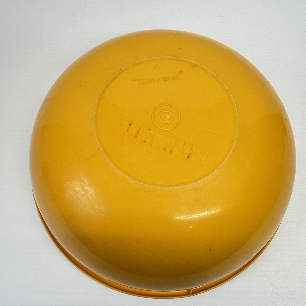 Vintage Tupperware Large Fix N Mix Yellow Orange Bowl 274-12/224-11 Lid - Picture 3 of 8